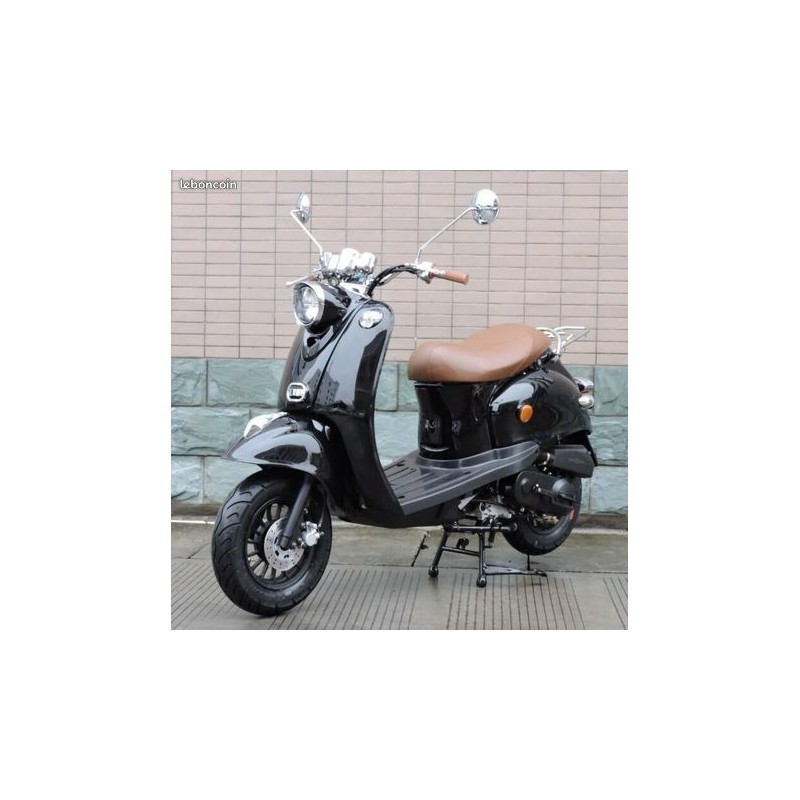 Scooter Noir  RETRO-50cc-ZN50QT-A