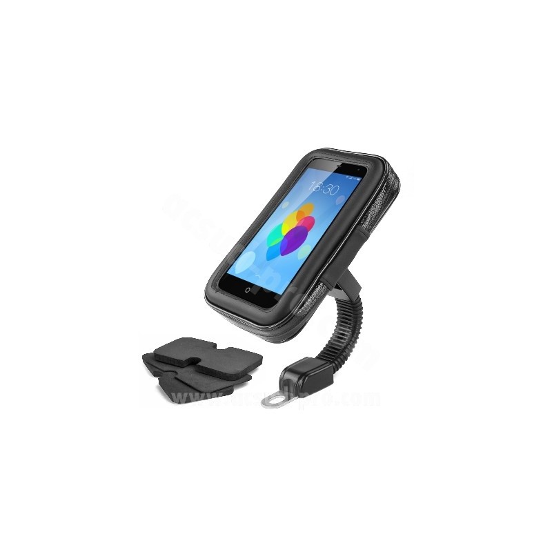 SUPPORT UNIVERSEL IMPERMEABLE POUR SMARTPHONE -TELEPHONE / GPS ADAPT SCOOTER / MOTO (FIXATION RETROVISEUR)