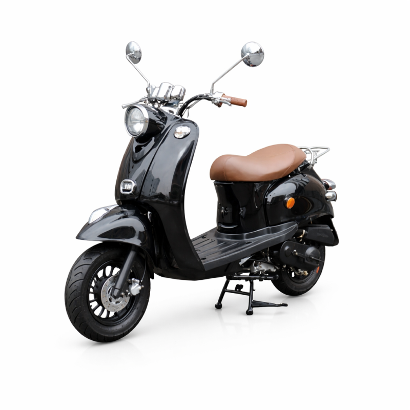 Scooter Noir  RETRO-50cc-ZN50QT-A