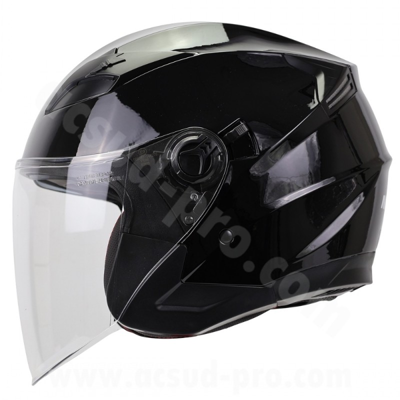 CASQUE JET NOEND CITY NOIR BRILLANT DOUBLE ECRAN TAILLE M 57/58CM