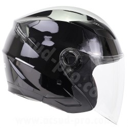 CASQUE JET NOEND CITY NOIR BRILLANT DOUBLE ECRAN TAILLE L 59/60CM